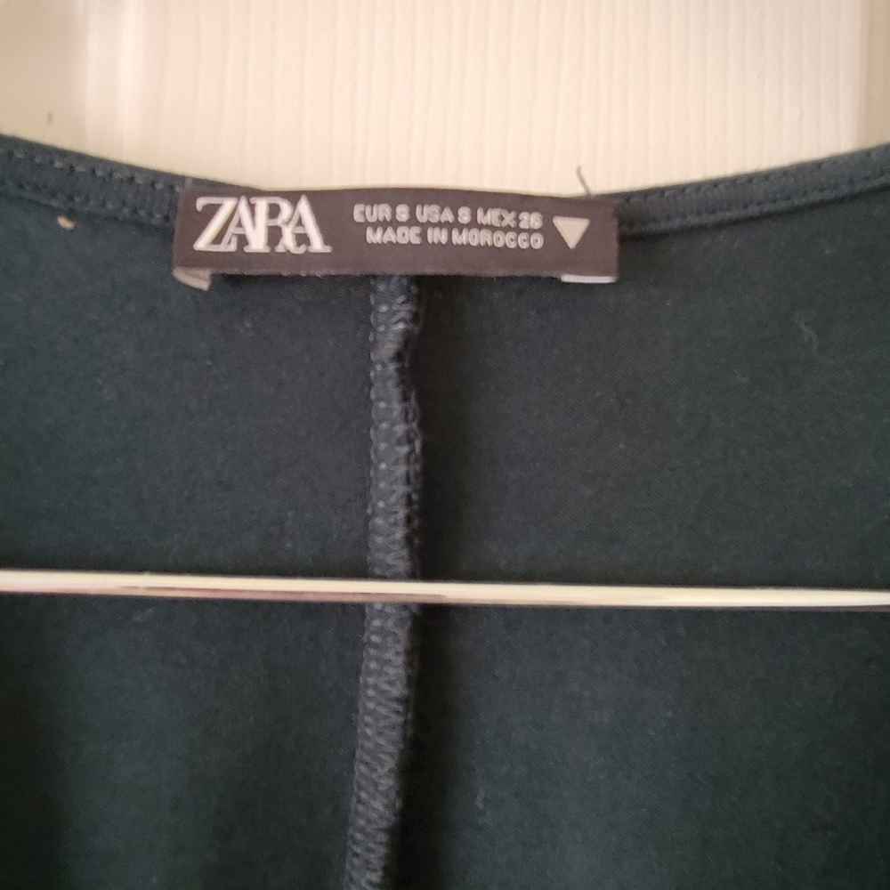 Zara Green Sheath Dress V-Neck Sleeveless - Picture 9 of 9